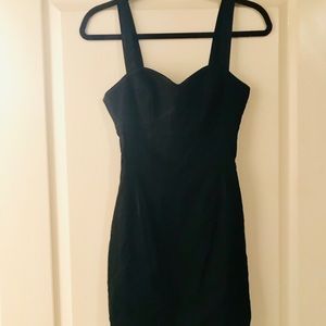 bebe Black Fitted Knee Length Cocktail Dress